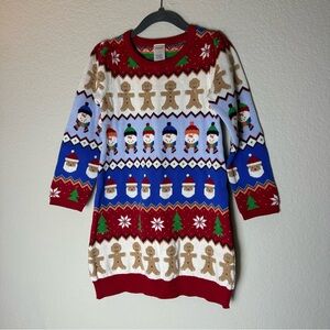 Gymboree Girls Long Sleeve Christmas Fairisle Print Knit Sweater Dress Size 6